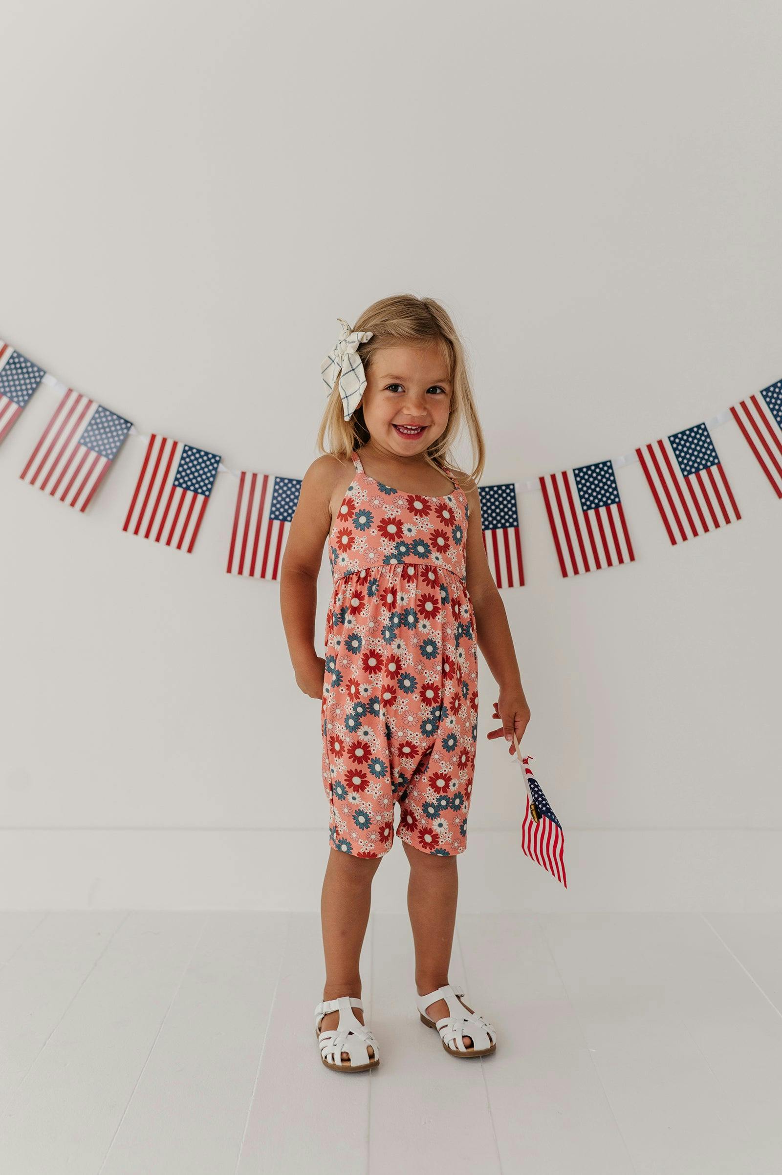 Girl's Tie-Back Romper