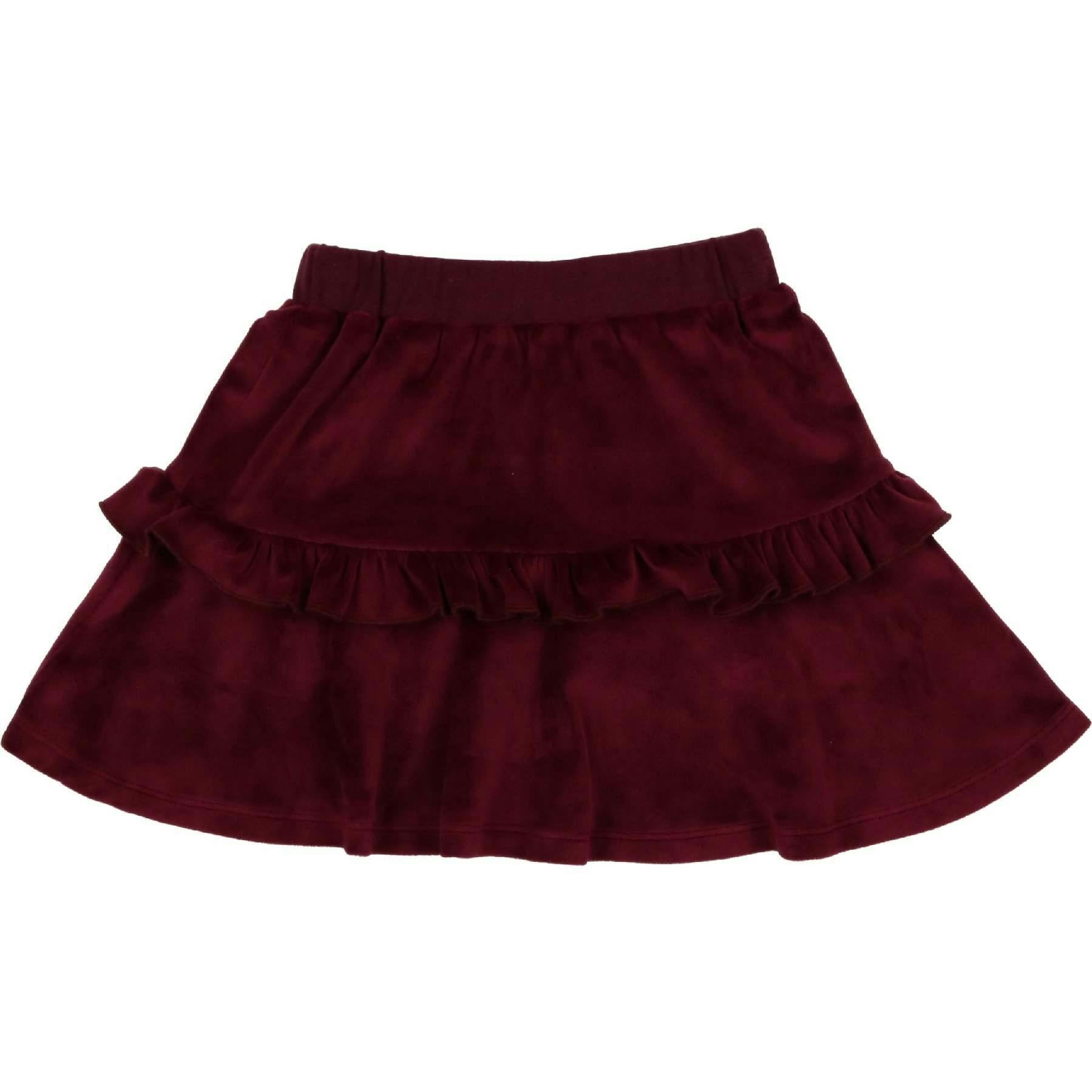 Velour Tired Ruffle A-Line Short Skirt