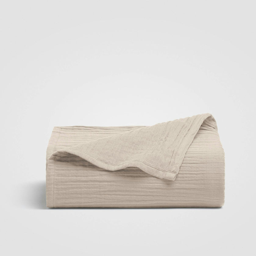Calm Crinkled Comfort Flat Sheet (Morning Fog)