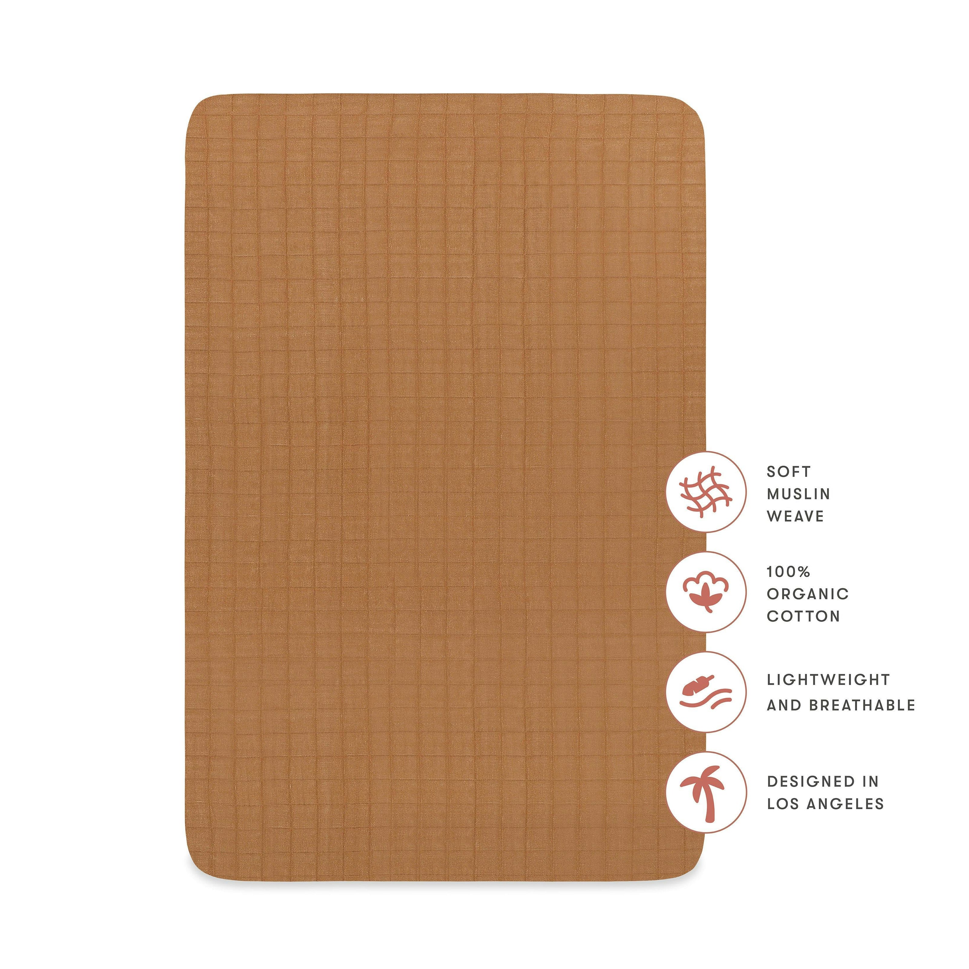 Babyletto Mini Crib Sheet in GOTS Certified Organic Muslin Cotton