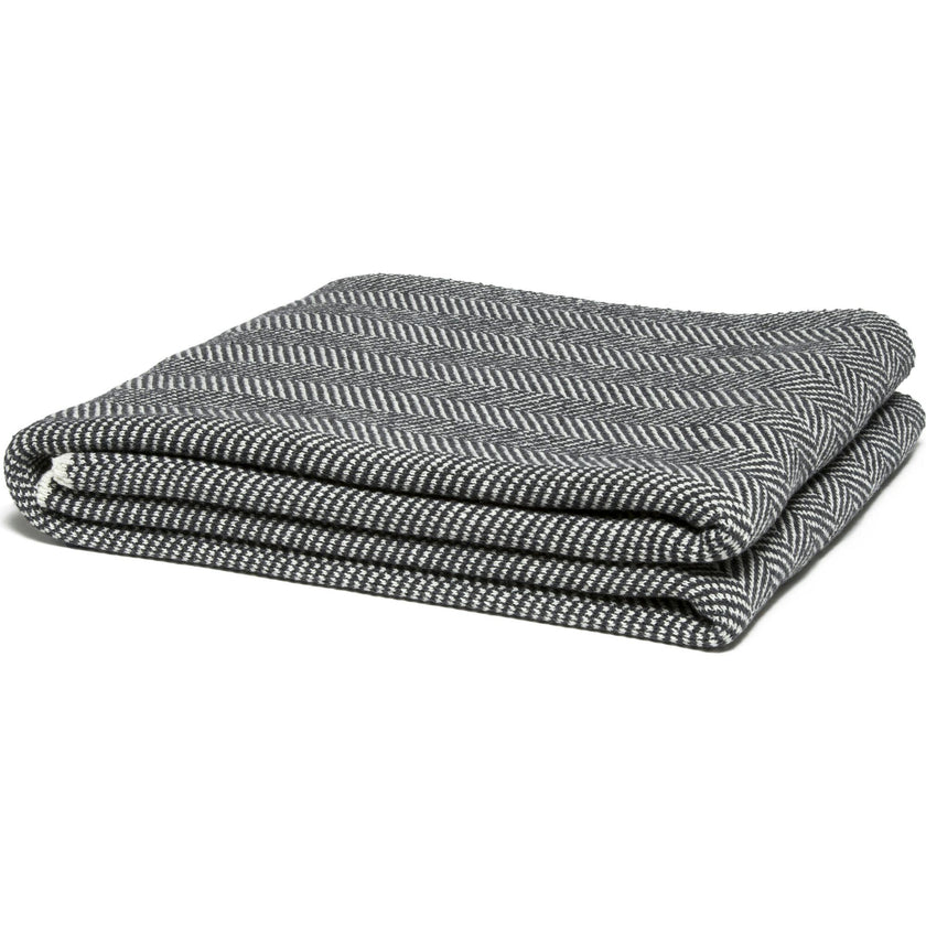 Cotton Sustainable Knit Throw Blanket - Herringbone