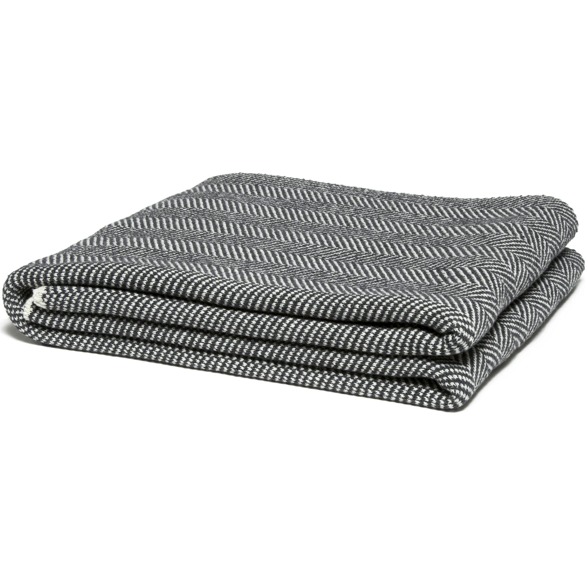 Cotton Sustainable Knit Throw Blanket - Herringbone