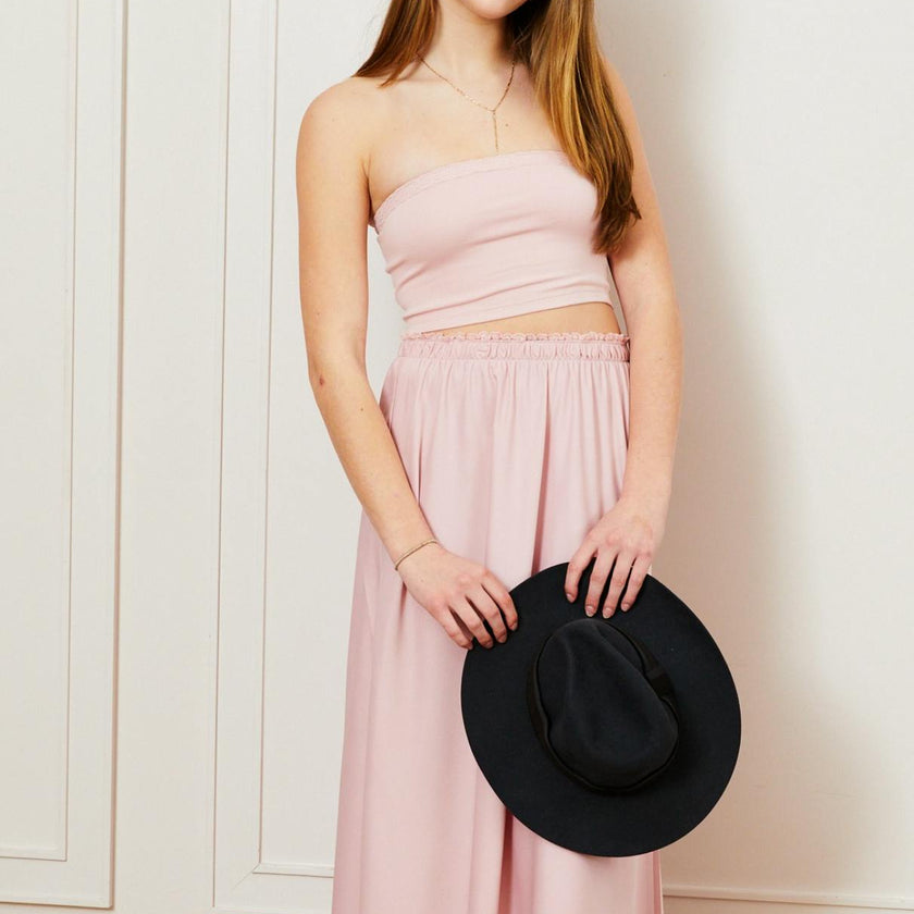Joey Ballet Pink Satin Maxi