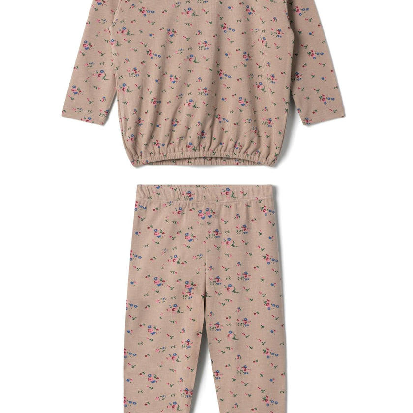 Floral Printed Set Beige