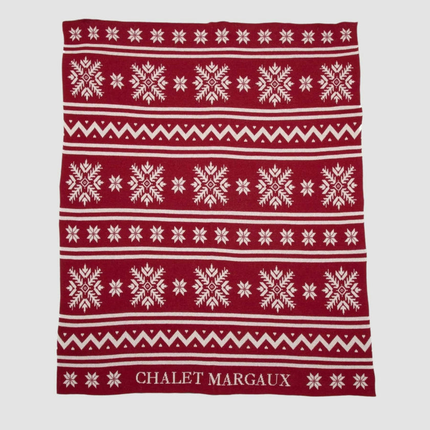 Custom Personalized Winter Holiday Sustainable Knit Throw Blanket - Fair Isle