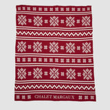 Custom Personalized Winter Holiday Sustainable Knit Throw Blanket - Fair Isle