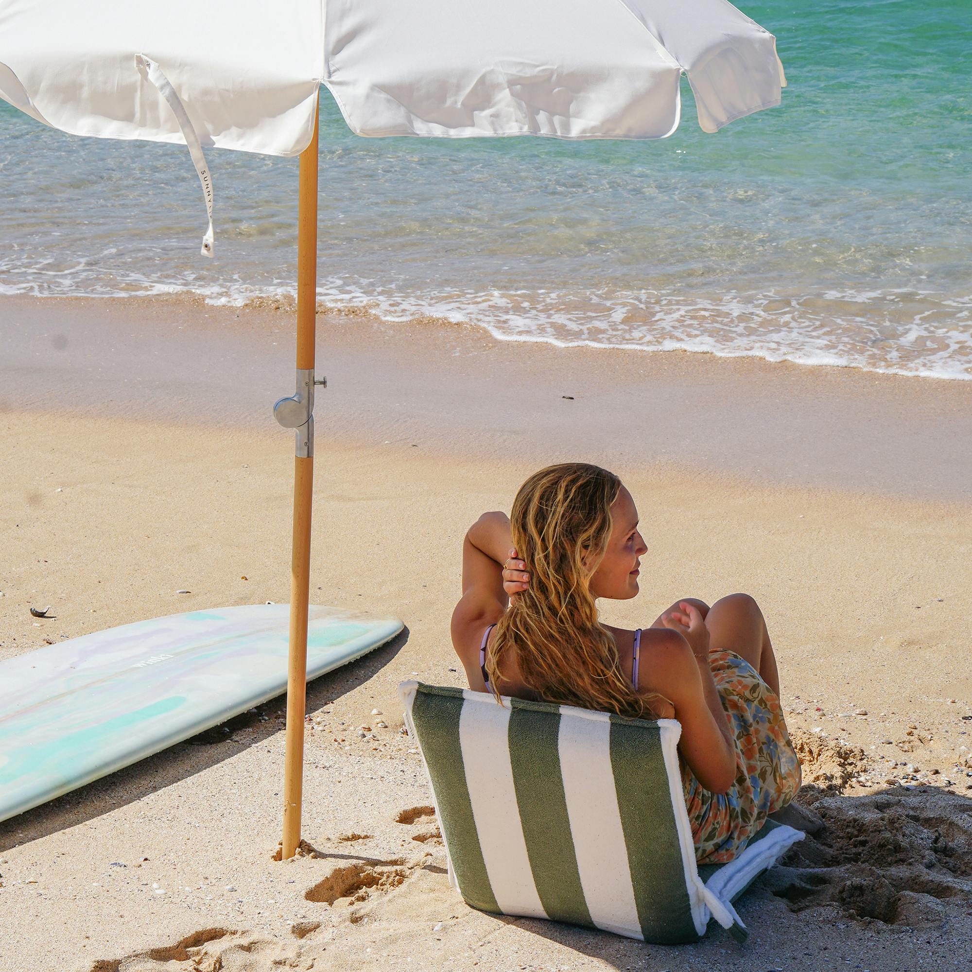 Luxe Beach Umbrella: Cream
