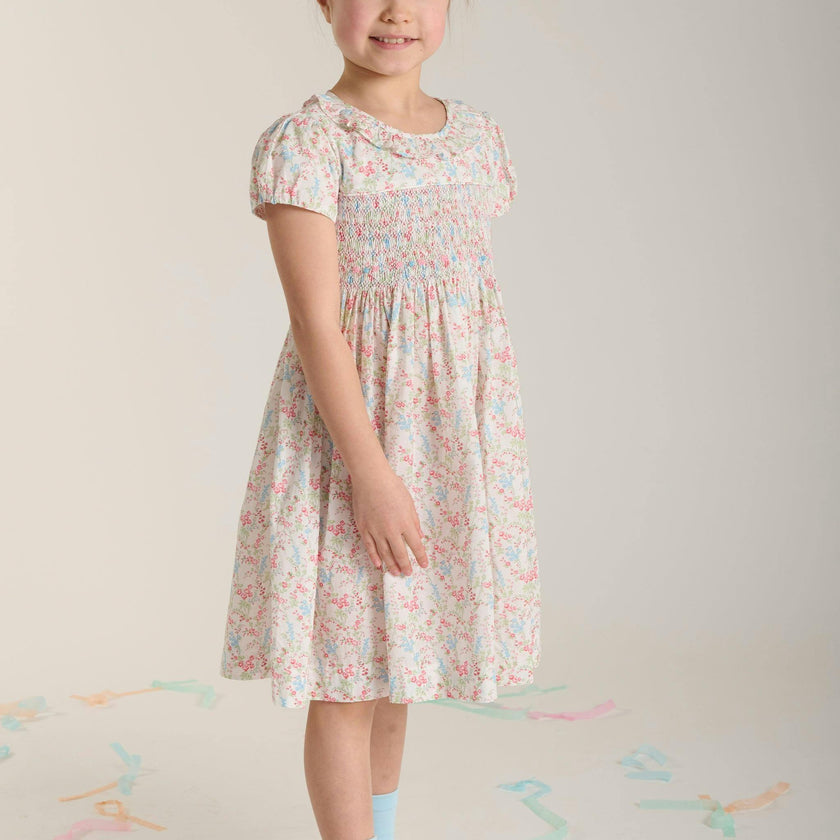 Hand-Smocked Girls Dress - Laura