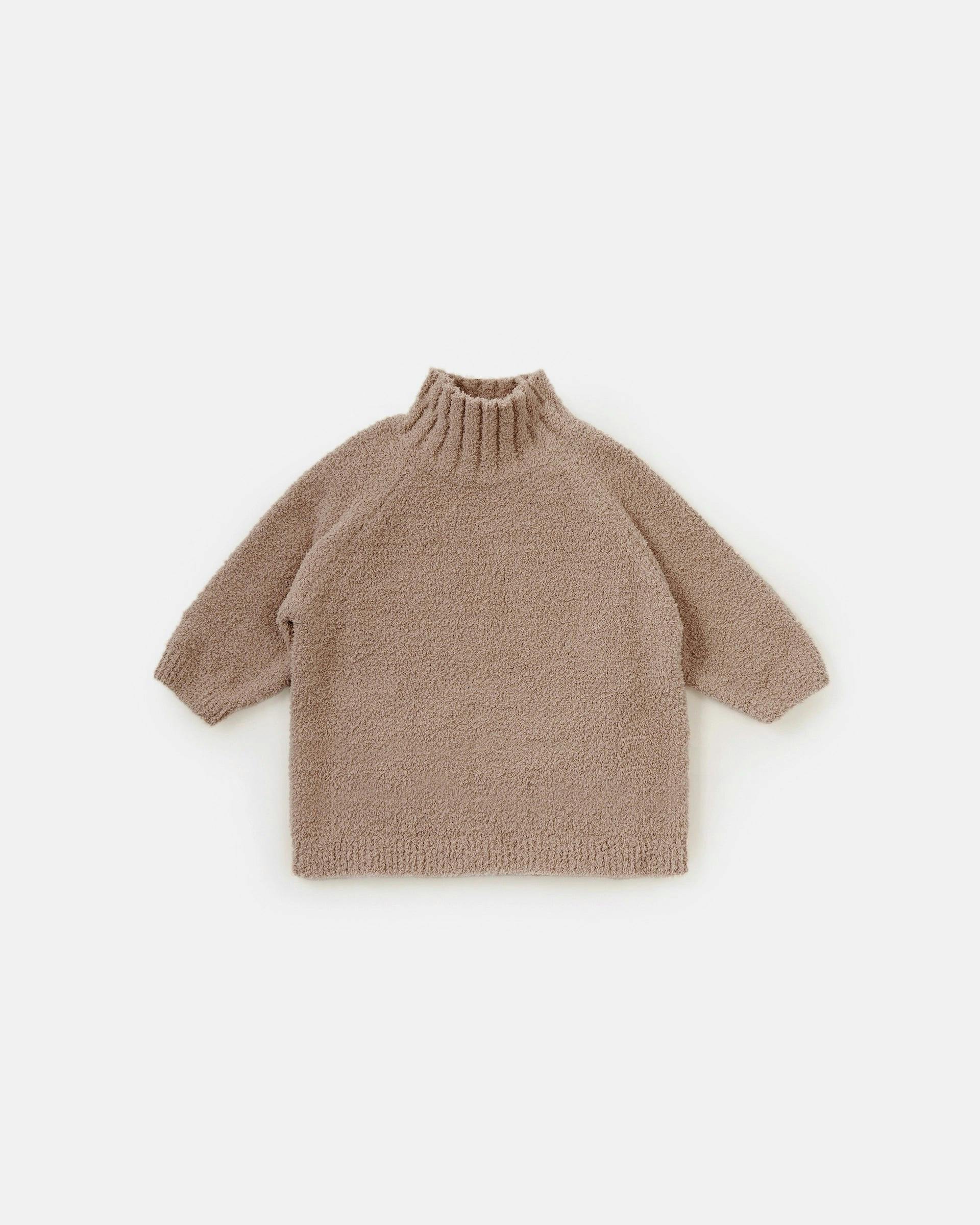 Boxy Mock Neck Sweater - Fuzzy