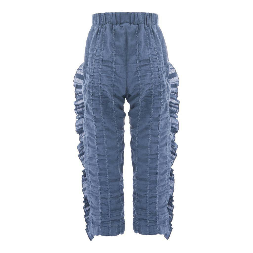 Blue Ruffled Pants