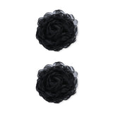 Black Tulle Flower Hair Clip Duo