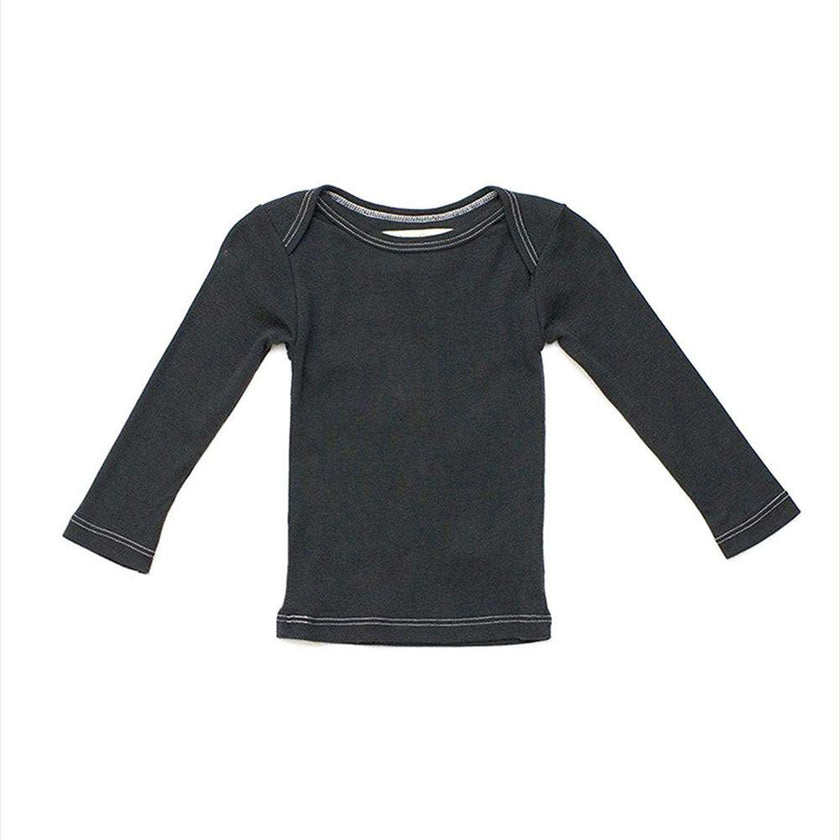 Lap Shoulder Tee Long Sleeve Charcoal