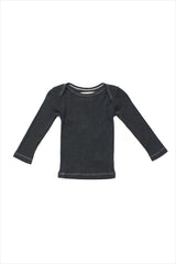 Lap Shoulder Tee Long Sleeve Charcoal
