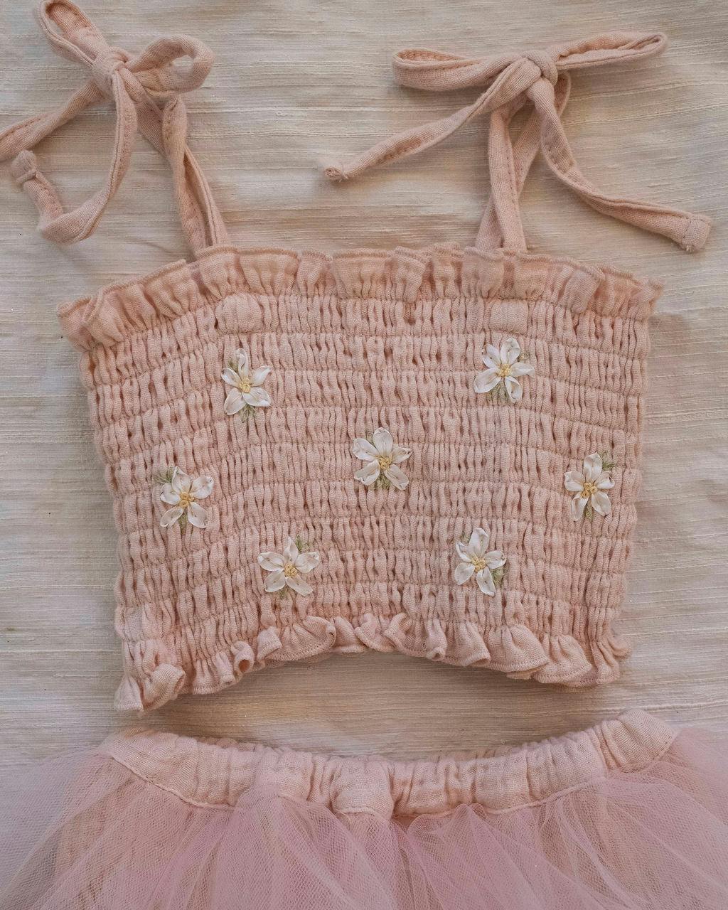 Daisies Tutu Set in Melon Pink