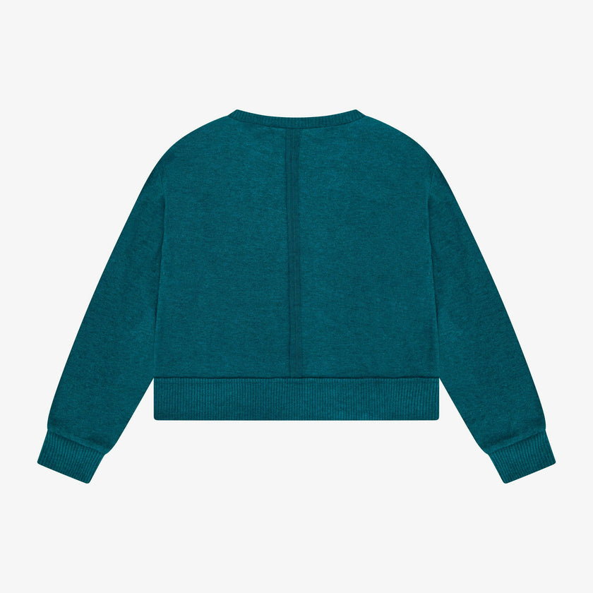 Tenly Hacci Jersey Cropped Split Neck Tunic