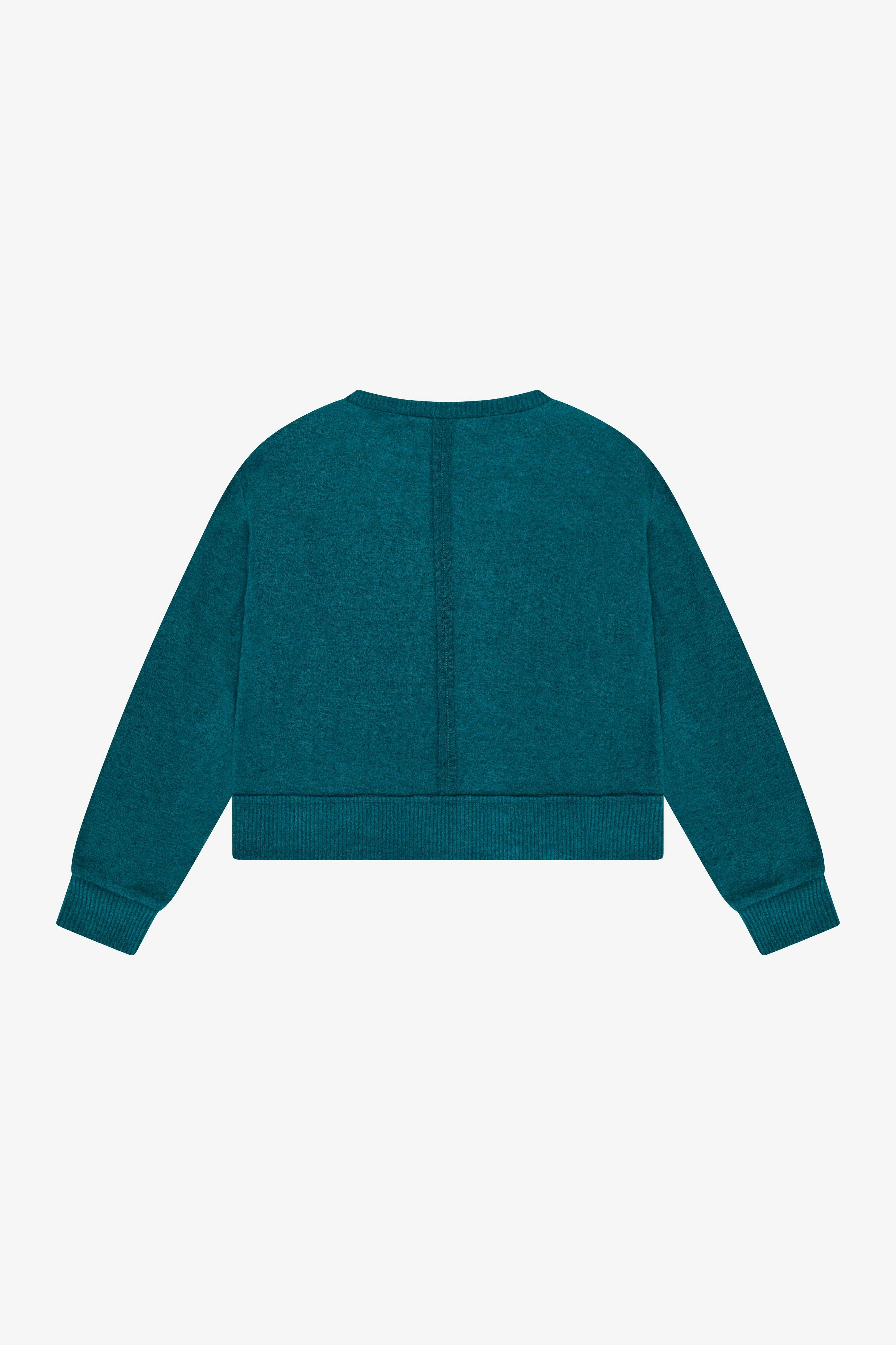 Tenly Hacci Jersey Cropped Split Neck Tunic