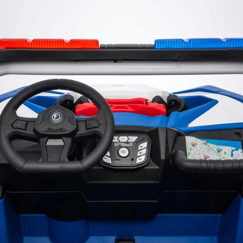 24V 4x4 Freddo Storm Police UTV 2-Seater for Kids with Lights & Sirens for Action-Packed Adventures