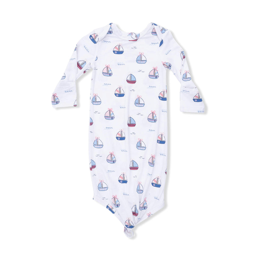 Bubbly Sailboats Pink - Knotted Gown