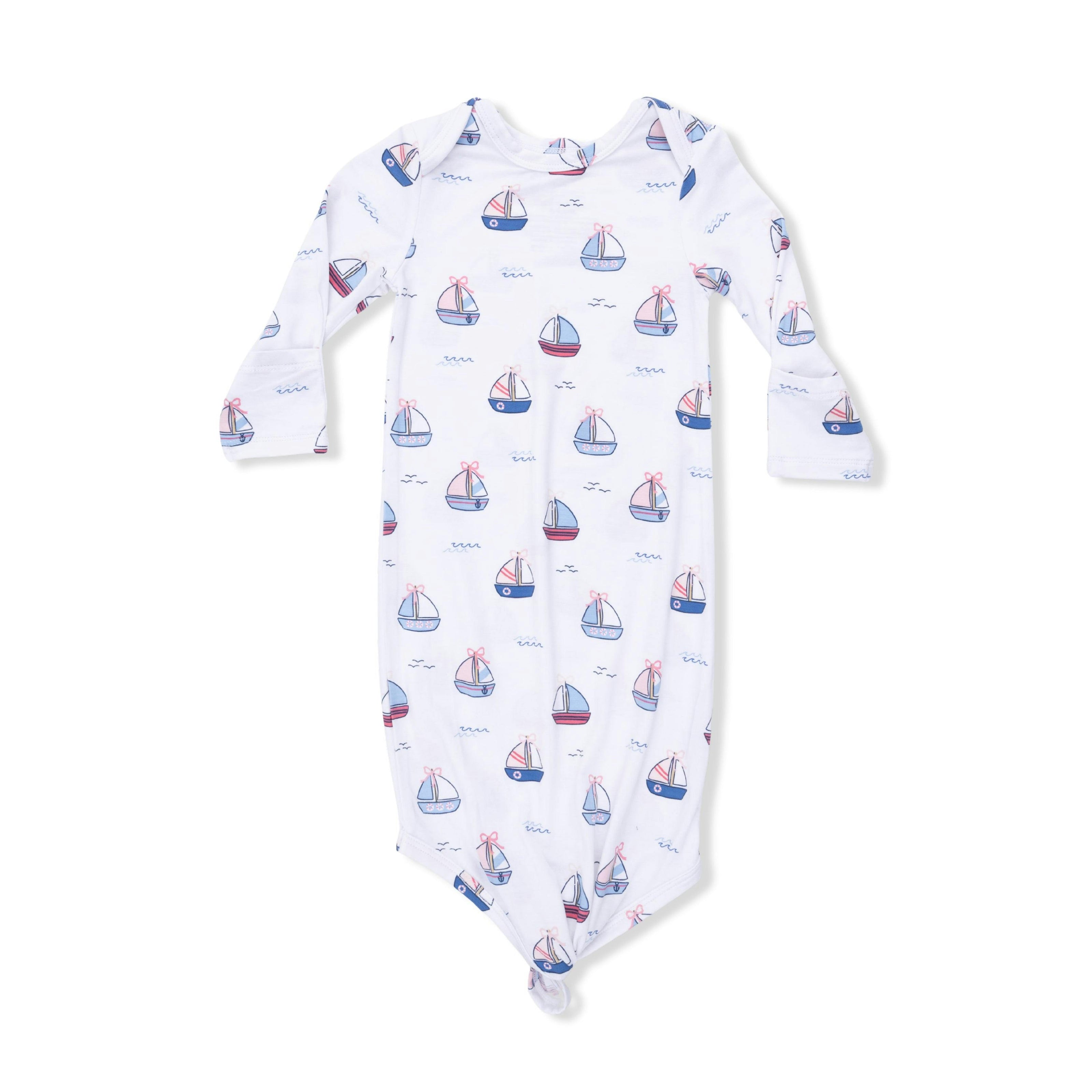 Bubbly Sailboats Pink - Knotted Gown