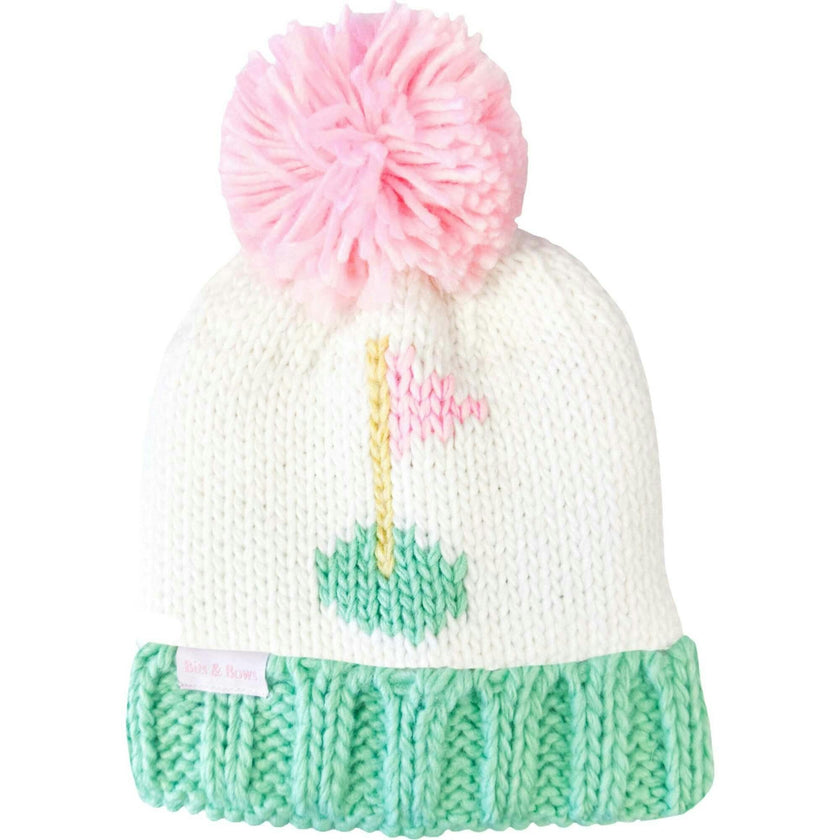 Golf Flag Bobble Hat, Pink