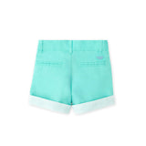 Wyatt Shorts in Gibbs Hill Green with Seaside Seersucker Cuffs