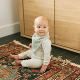Cotton Muslin + Fleece Bandana Bib 4 Pack - Adobe Checker