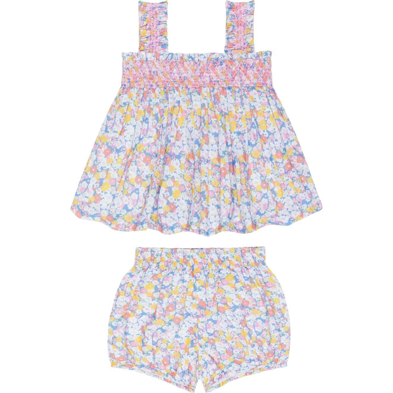 baby girls jasmine blossom smocked top and bloomer set