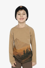 Long Sleeve Organic Cotton T-Shirt Beige