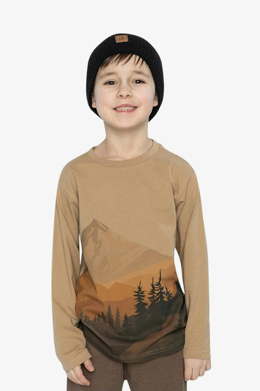 Long Sleeve Organic Cotton T-Shirt Beige