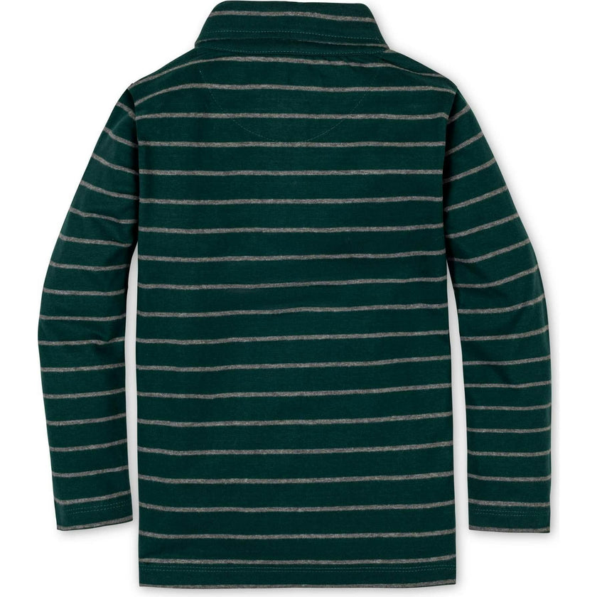 Organic Long Sleeve Jersey Knit Polo Shirt, Green