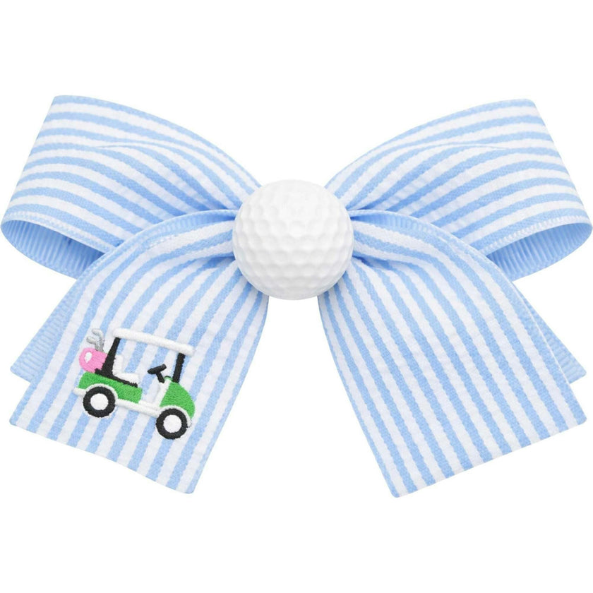 Golf Ball Seersucker Hair Bow