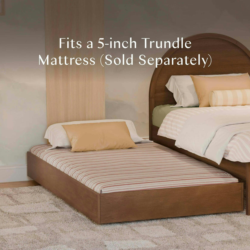 Twin Storage Trundle Bed in Natural Walnut
