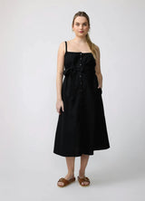 Sleeveless Button-Front Maternity and Nursing Midi Dress