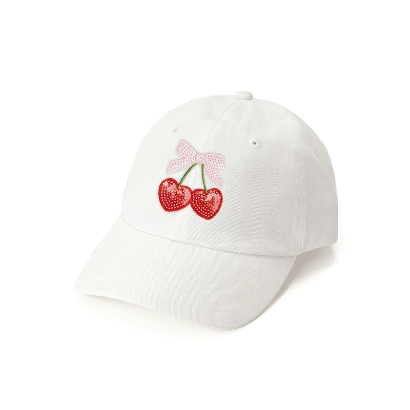 Cherry Sequin Patch Baseball Hat