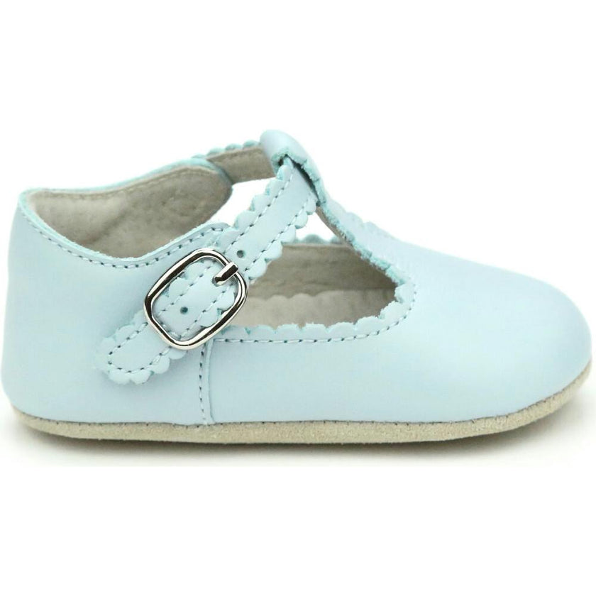 Elodie Girls Scalloped T-Strap Mary Jane Crib Shoe (Infant)