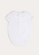 Broderie Anglaise Frill Collar Bodysuit in White (1mth-3yrs)