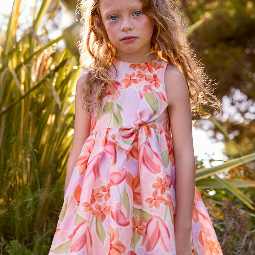 Pink Floral Bow Dress