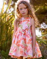 Pink Floral Bow Dress