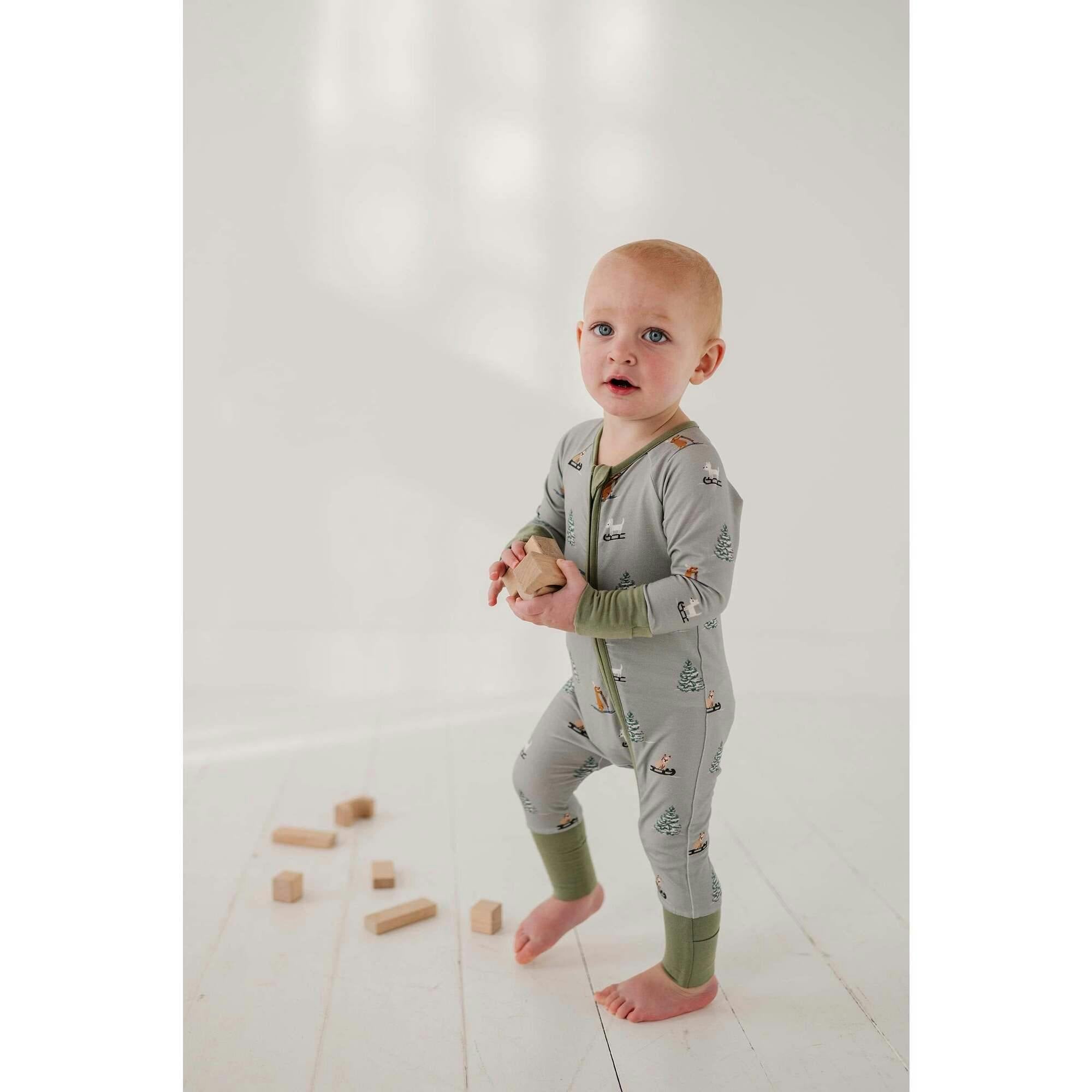 Long Sleeve Zip Romper Hair Bow