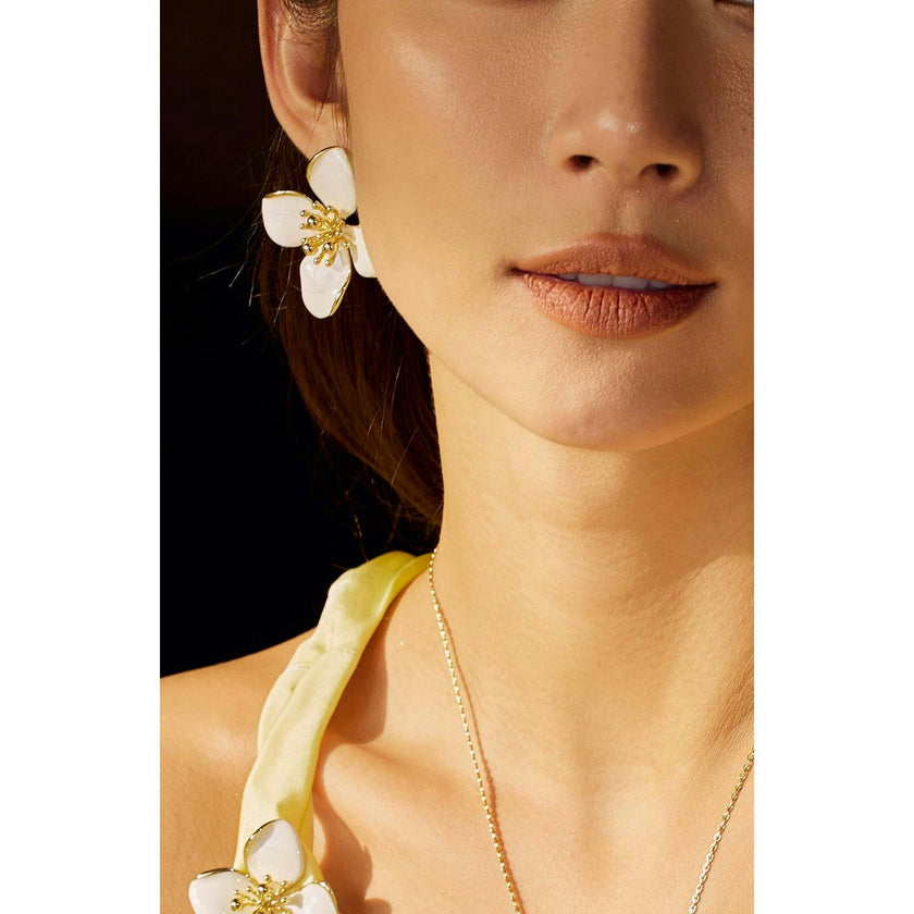 Large Iris Blossom Stud Earrings