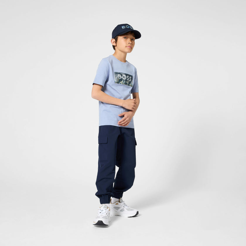 Light Blue Skyline Graphic T-Shirt