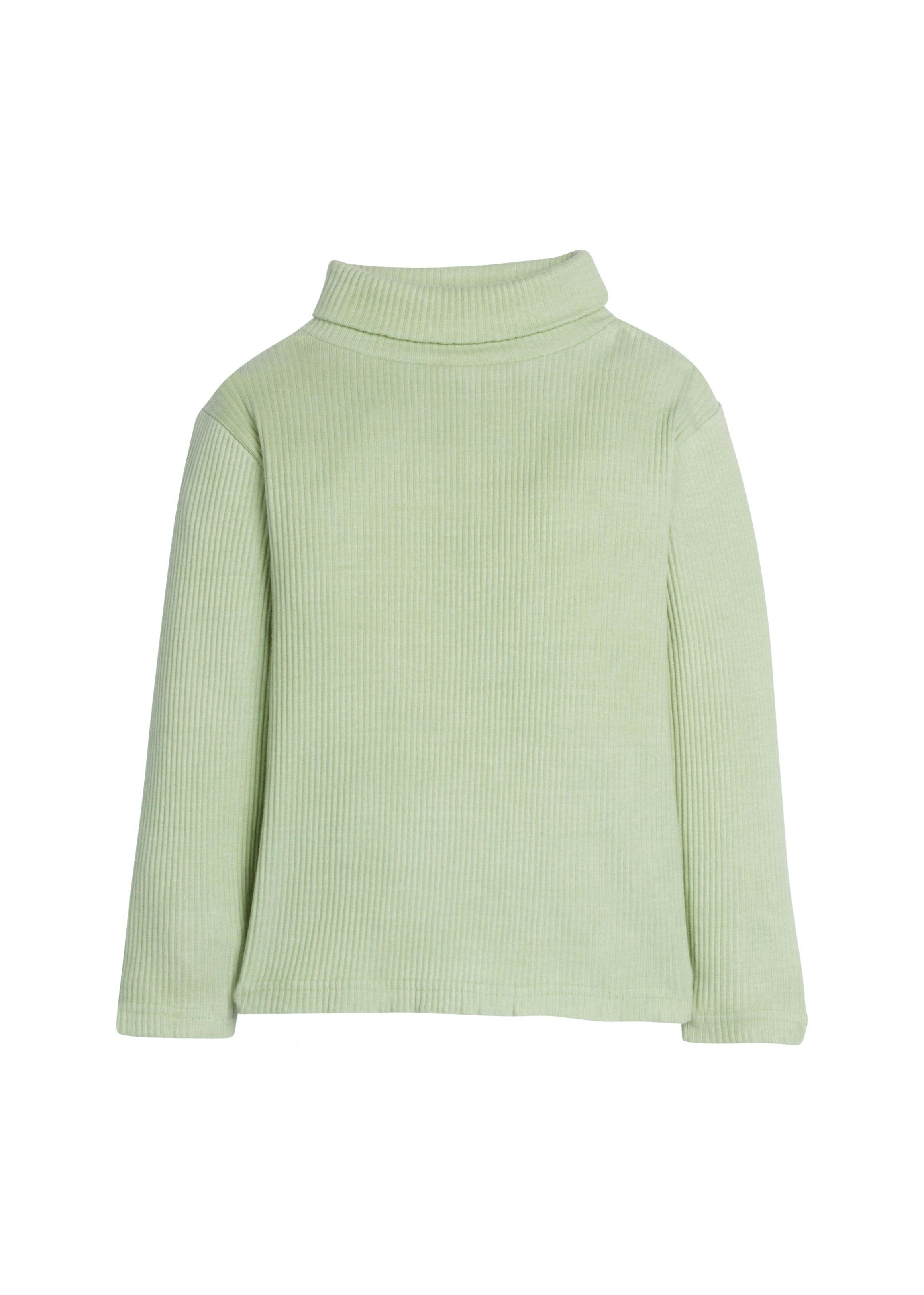 Stretchy Ribbed Long Sleeve Turtleneck Sweatshirt