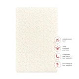 Mini Crib Sheet in GOTS Certified Organic Brushed Cotton in Ivory with Dusty Rose Stars