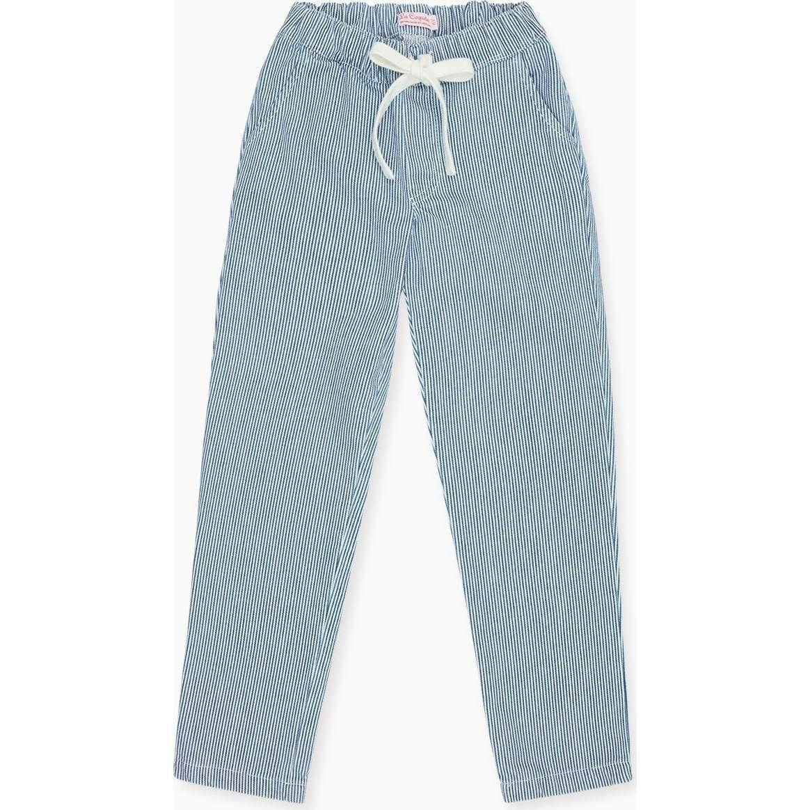 Blue Stripe Andreas Boy Cotton Trousers