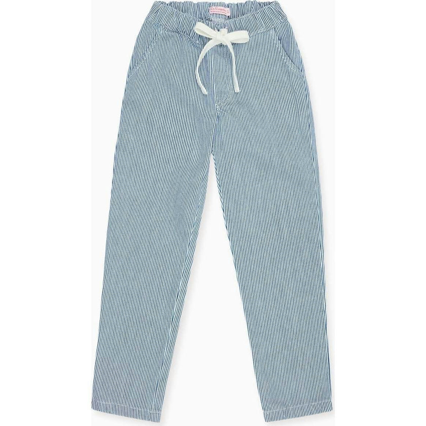 Blue Stripe Andreas Boy Cotton Trousers