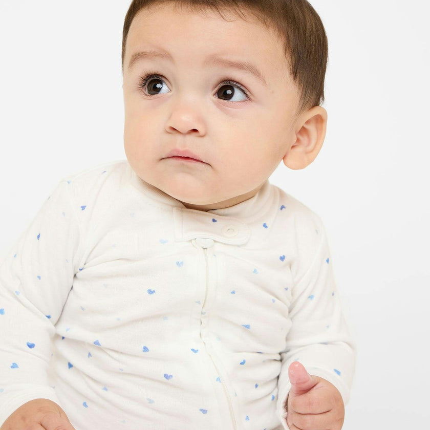 Marley Zip Pajama, Blue Hearts