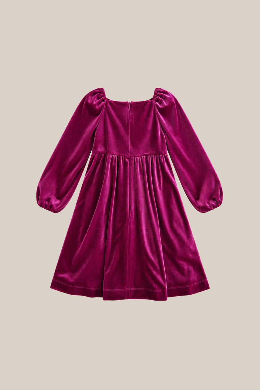 Mini Jewel Dress in Merry Magenta Velvet