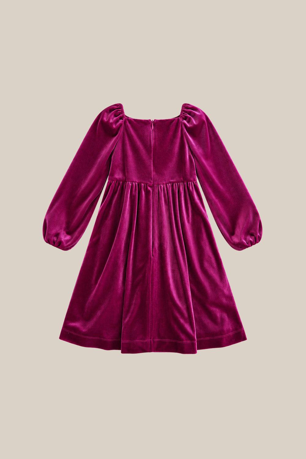 Mini Jewel Dress in Merry Magenta Velvet