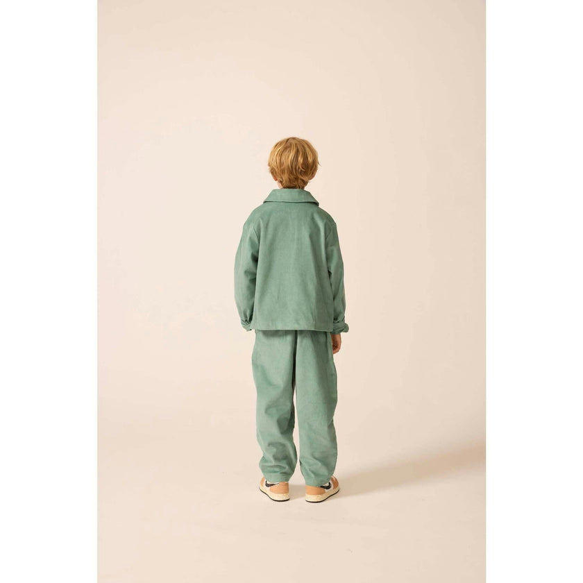 Corduroy Cropped Shacket in Teal Tambourine