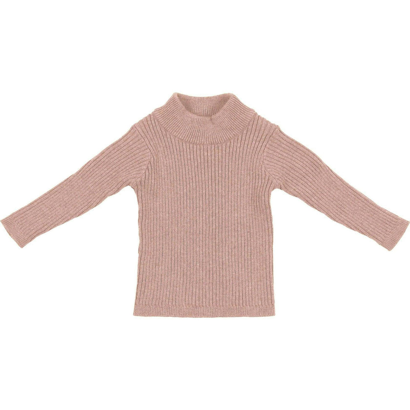 Rib Knit Mock Polo Neck Long Sleeve Shirt